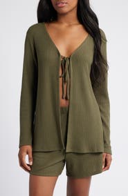 Open Edit Textured Waffle Knit Pajamas