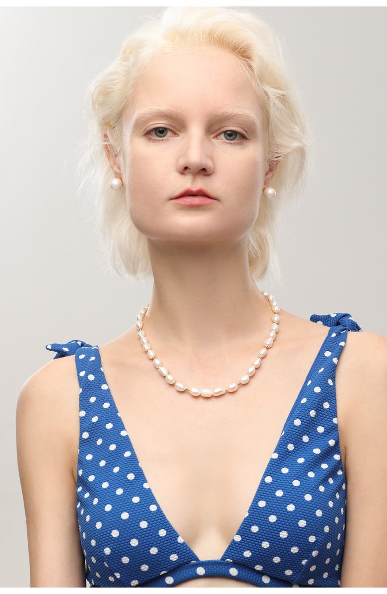 Classicharms Mera Baroque Freshwater Pearl Beaded Necklace, Alternate, color, Gold