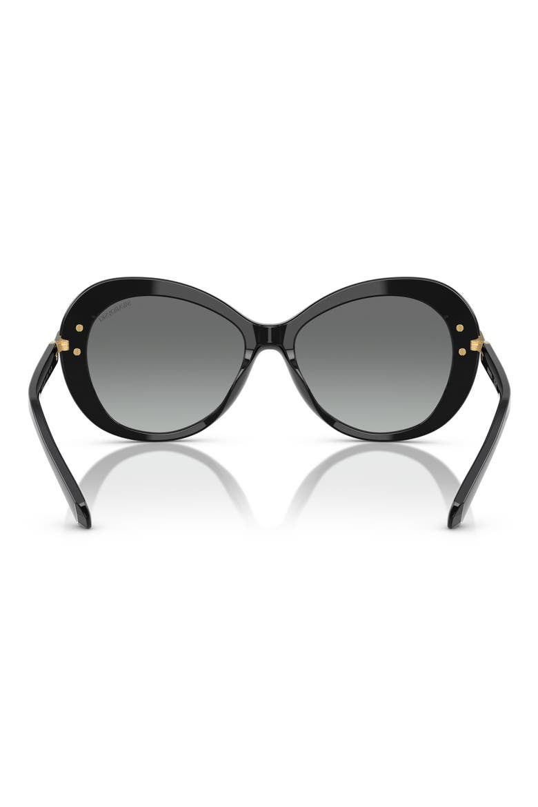 56mm Butterfly Sunglasses, Alternate, color, BLACK