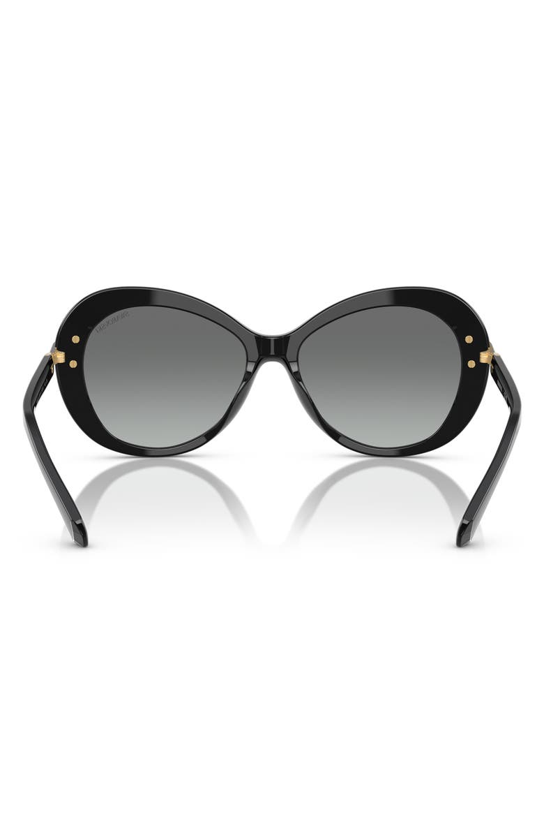 Swarovski 56mm Butterfly Sunglasses, Alternate, color, Black