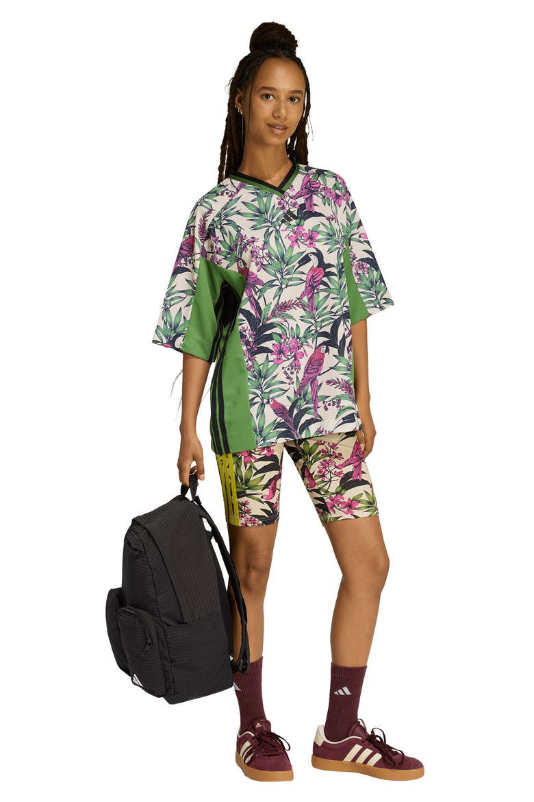 x FARM Rio Oversize T-Shirt, Alternate, color, GREEN/ CRYSTAL LINEN/ FUCHSIA