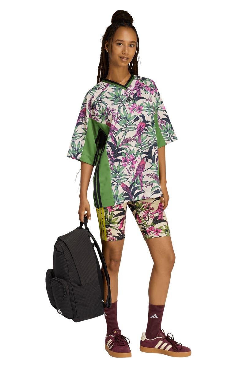 adidas x FARM Rio Oversize T-Shirt, Alternate, color, Green/ Crystal Linen/ Fuchsia