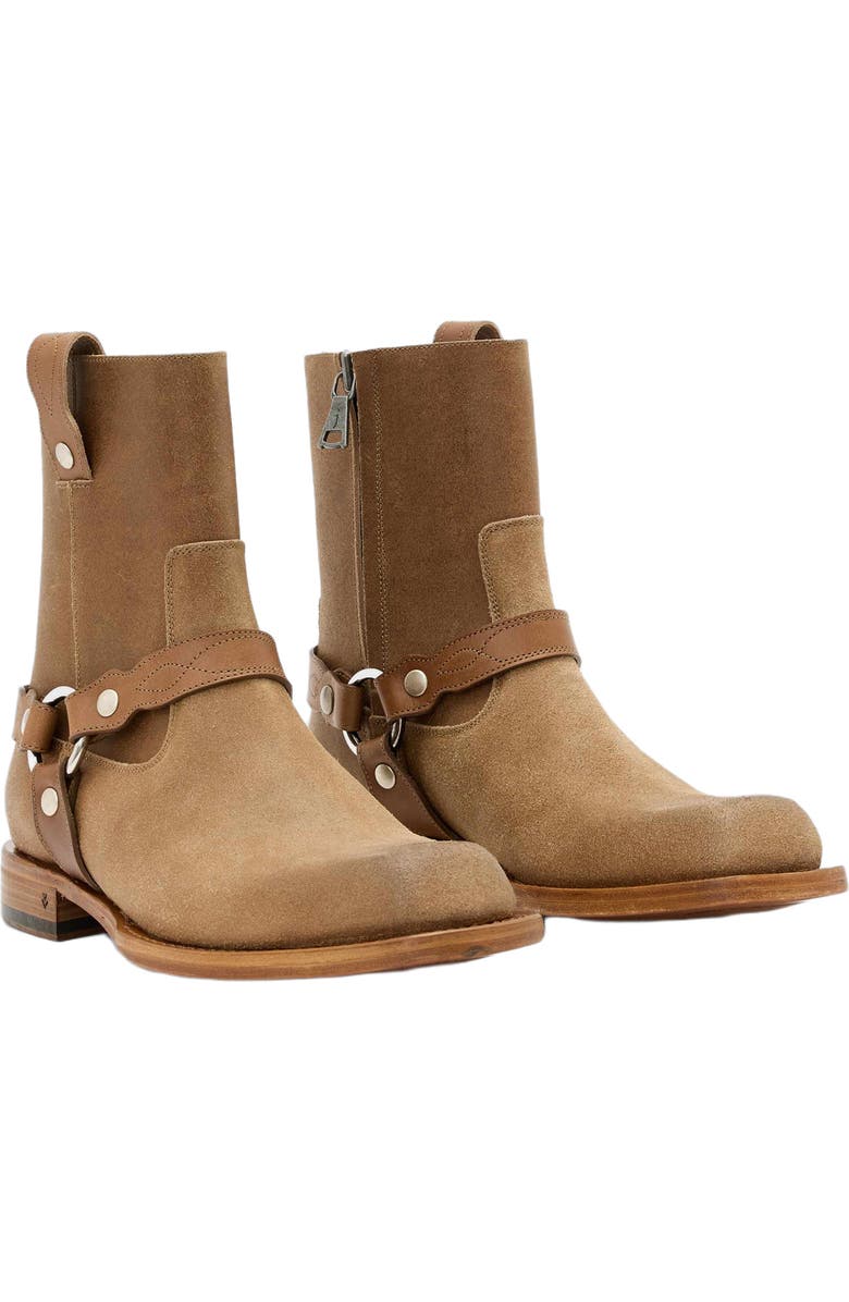 John Varvatos Broome Harness Boot, Main, color, Wood Brown