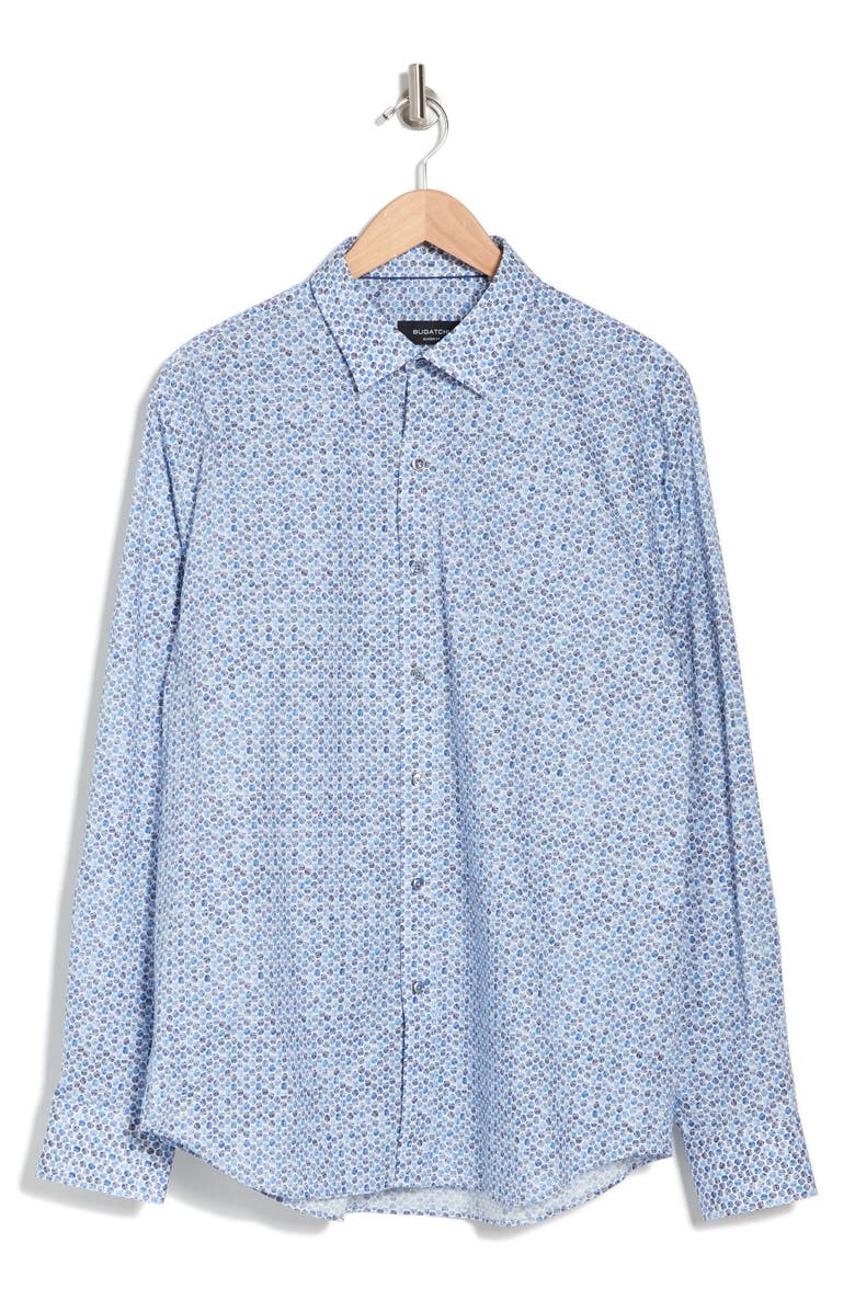 Bugatchi Classic Fit Dot Print Woven Button-Up Shirt, Alternate, color, 