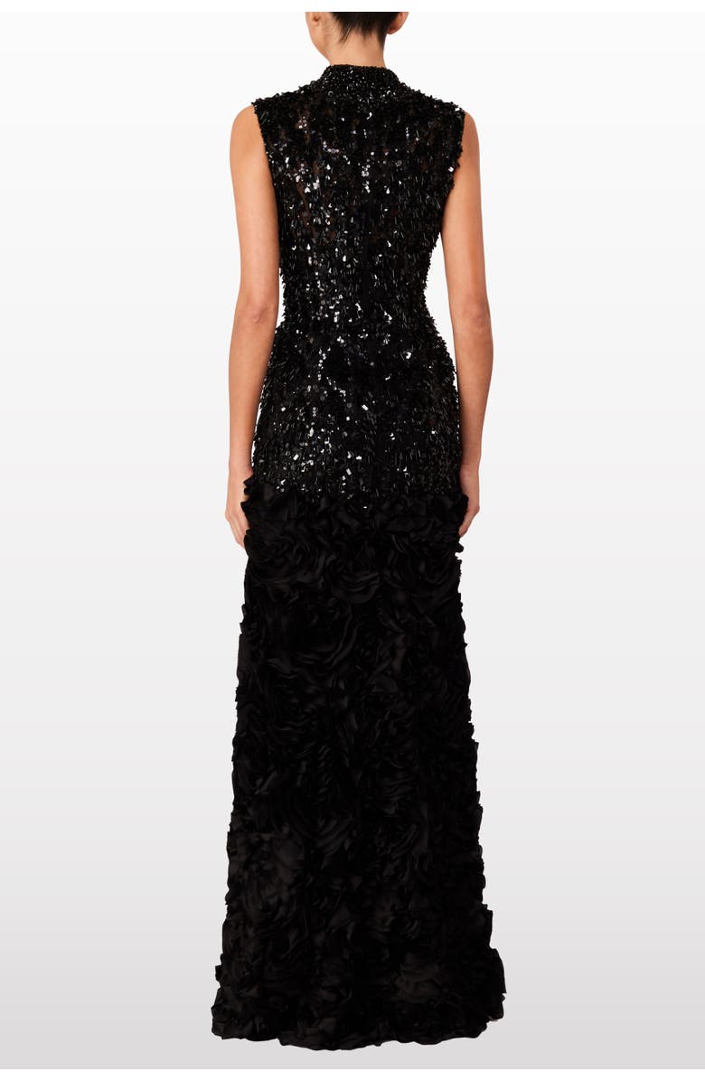 Jenny Packham Julianne Sequin-Embellishment Ruffle Maxi Dress, Alternate, color, Liquorice