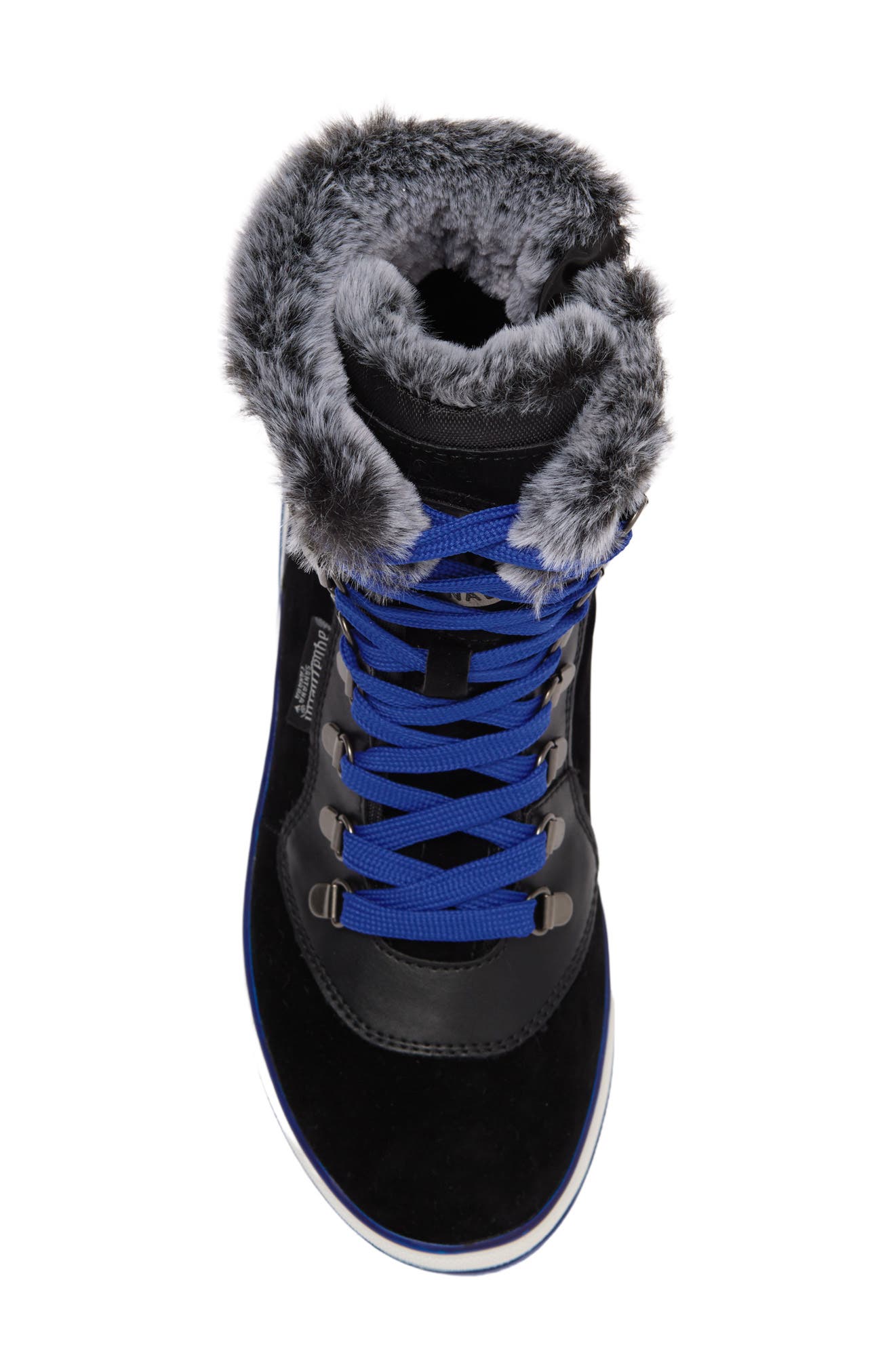 AQUATHERM BY SANTANA CANADA Maya Faux Fur Lined Lace-Up Boot, Alternate, color, Blk-Royal