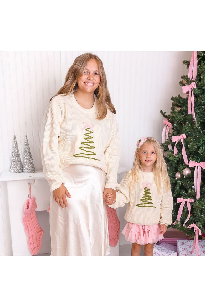 Christmas Tree Knit Sweater, Alternate, color, Natural