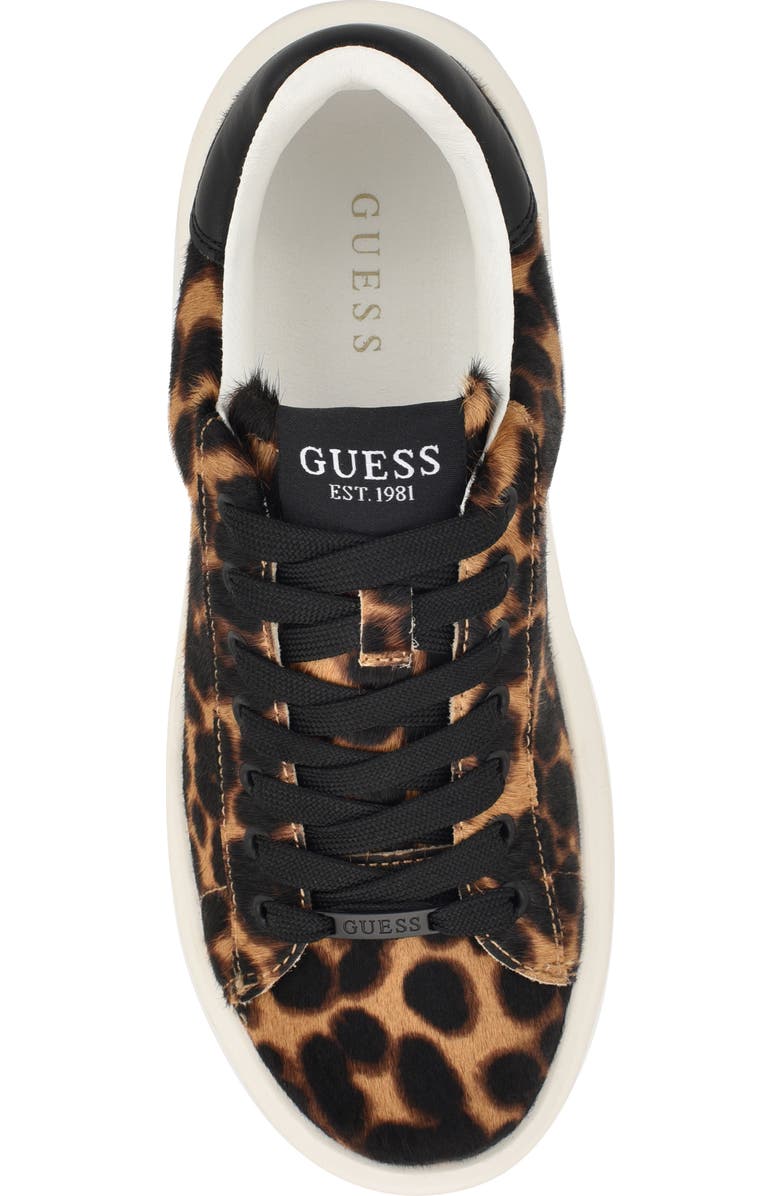 GUESS Elbinah Genuine Calf Hair Platform Sneaker, Alternate, color, Brown