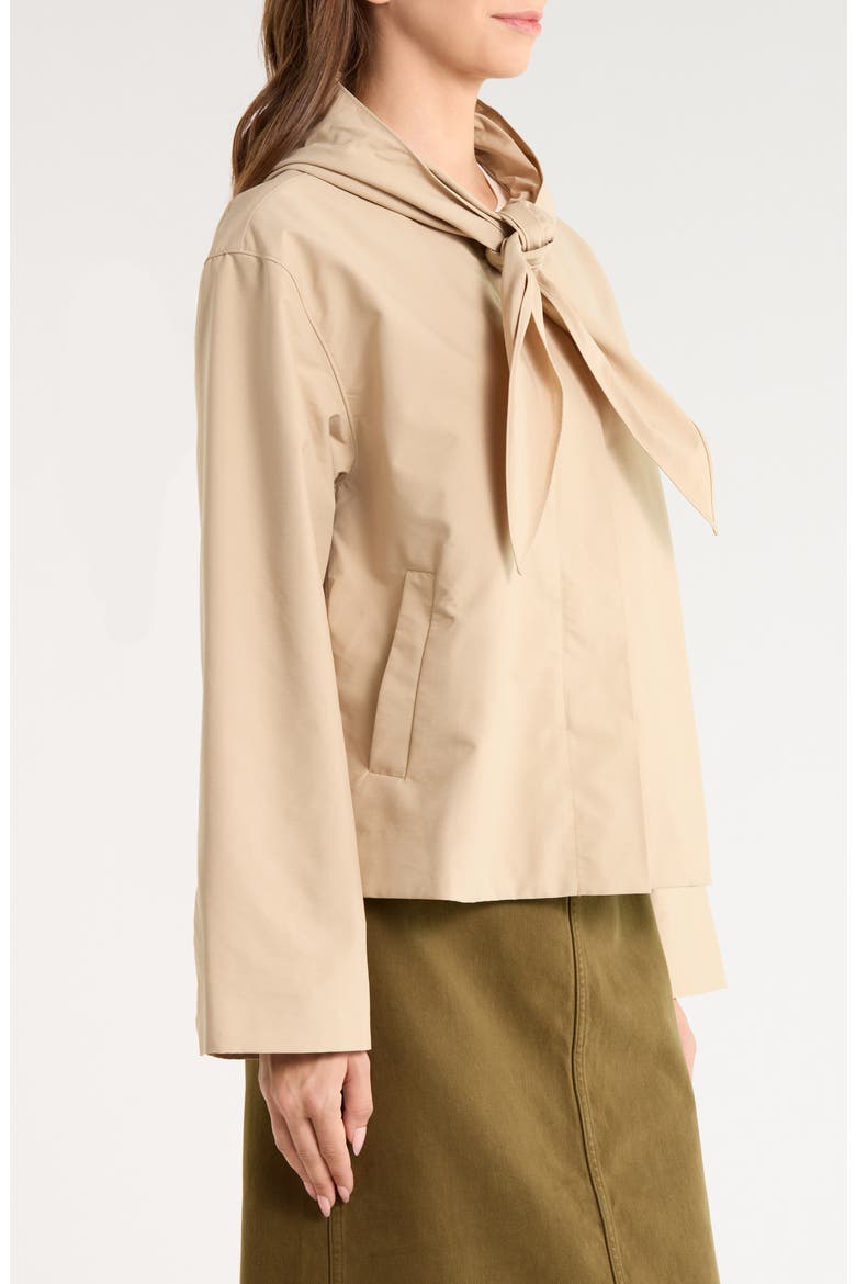 Kinsley Tie Neck Jacket, Alternate, color, KHAKI