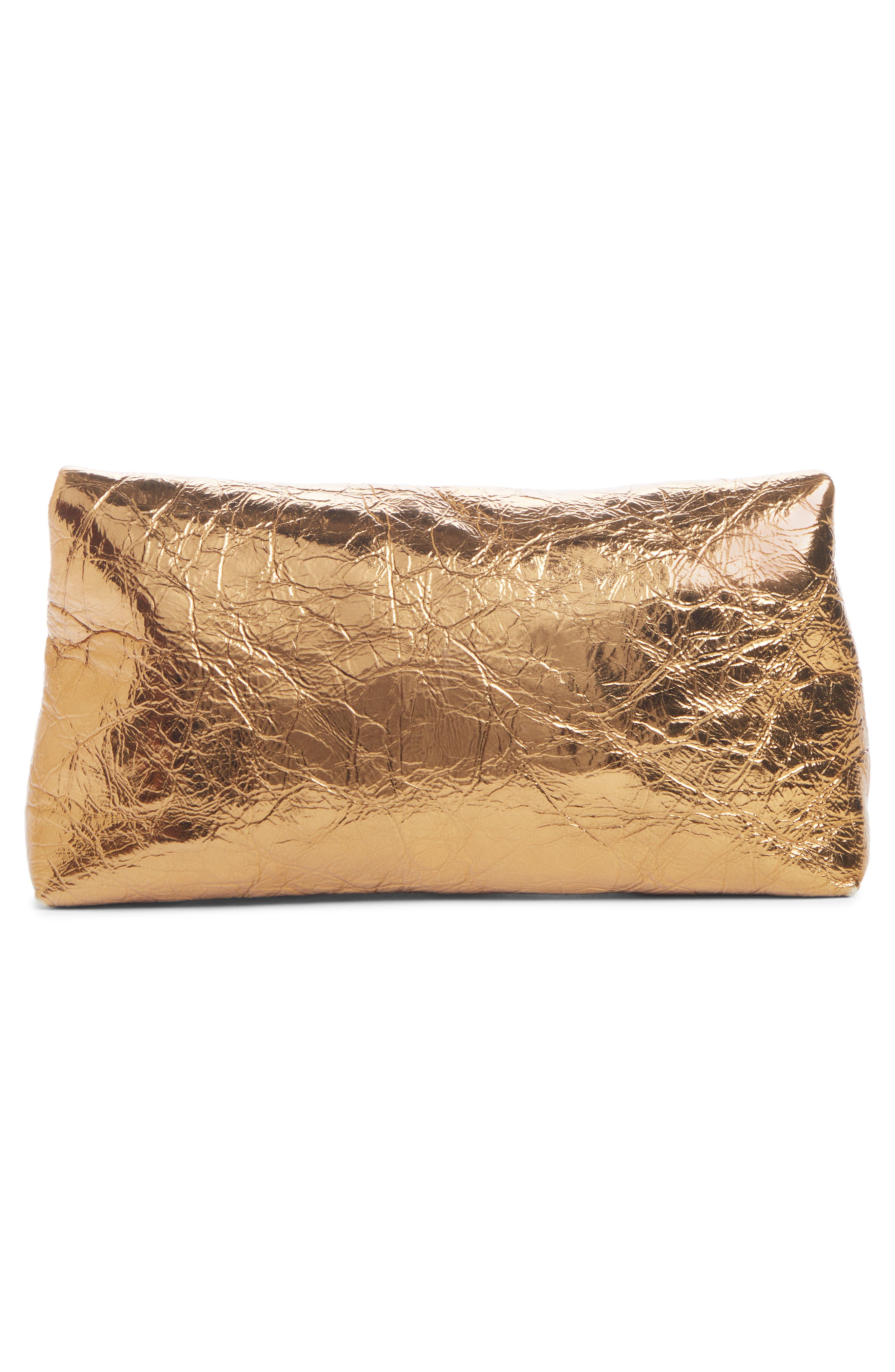 Dries Van Noten Small Metallic Leather Envelope Clutch, Alternate, color, 