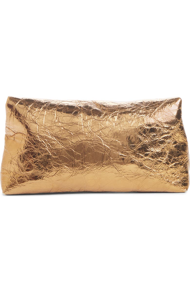 Dries Van Noten Small Metallic Leather Envelope Clutch, Alternate, color,