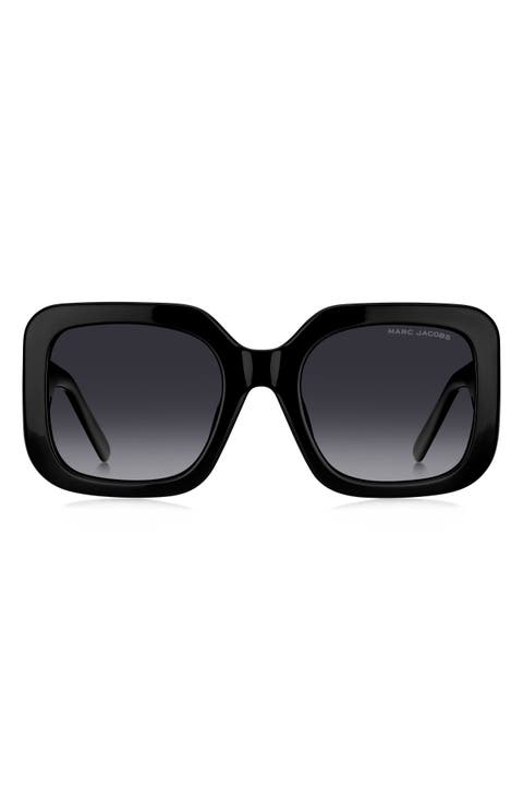 53mm Gradient Polarized Square Sunglasses