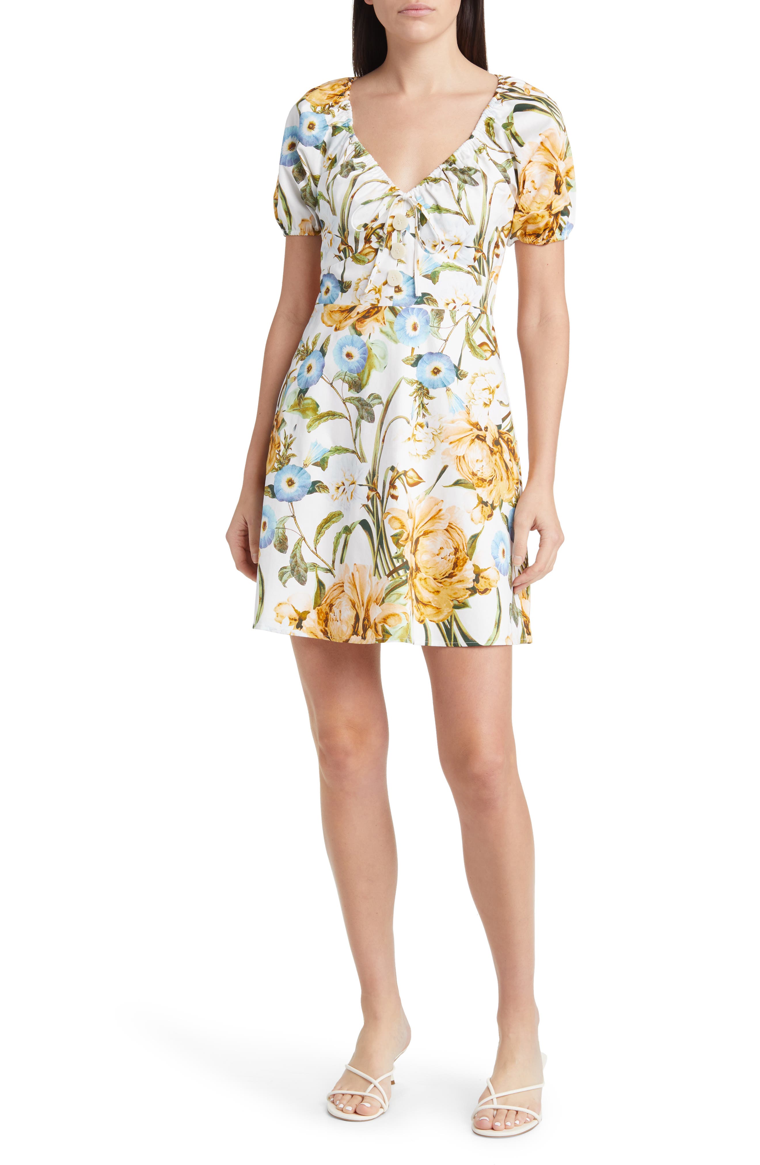 Favorite Daughter The Beloved Floral Stretch Cotton Minidress