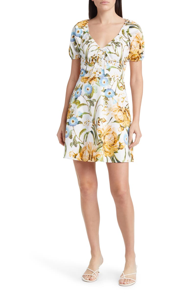 Favorite Daughter The Beloved Floral Stretch Cotton Minidress, Main, color, 