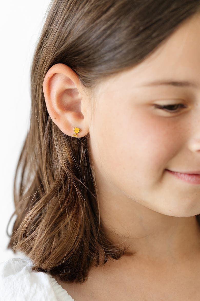 Trophy Stud Earrings, Alternate, color, Gold