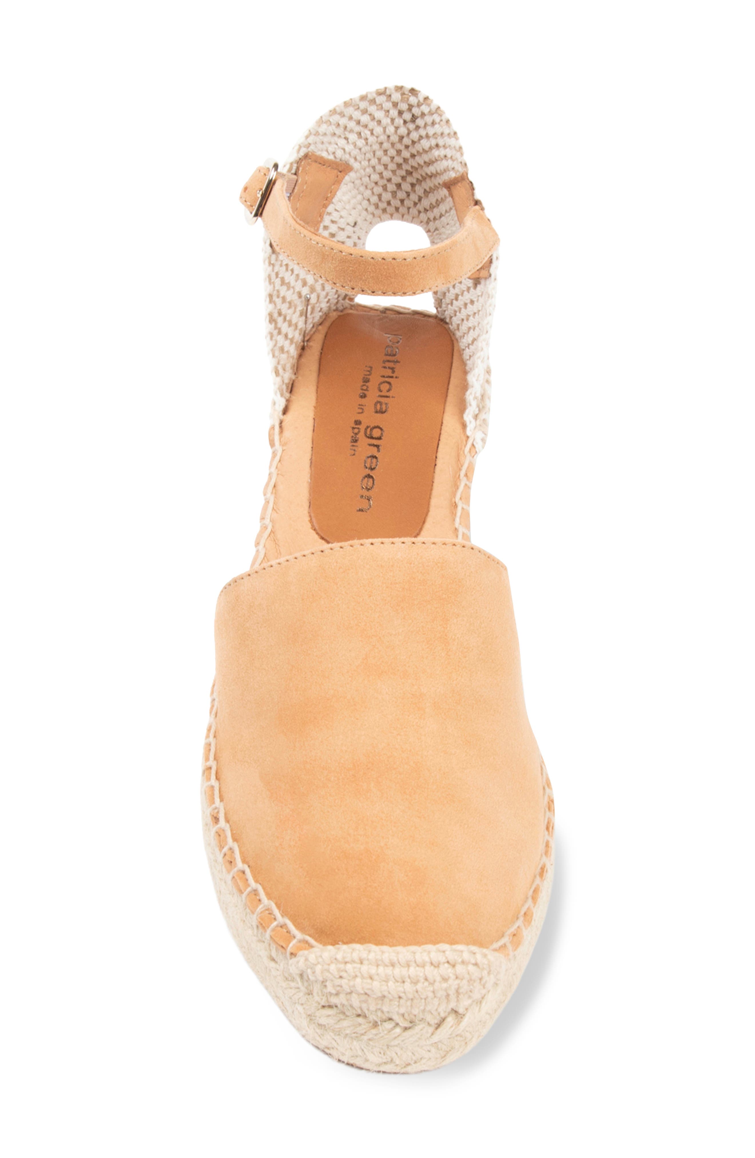 patricia green Sahara Ankle Strap Espadrille Wedge, Alternate, color, Tan Suede