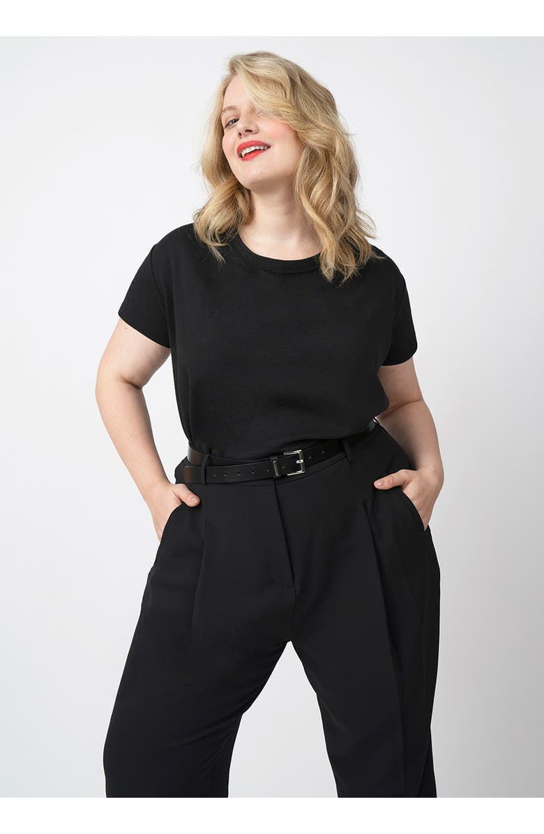 SEE ROSE GO CoolROSE Luxe Reversible Plus Size Tee Shirt, Alternate, color, Jet Black