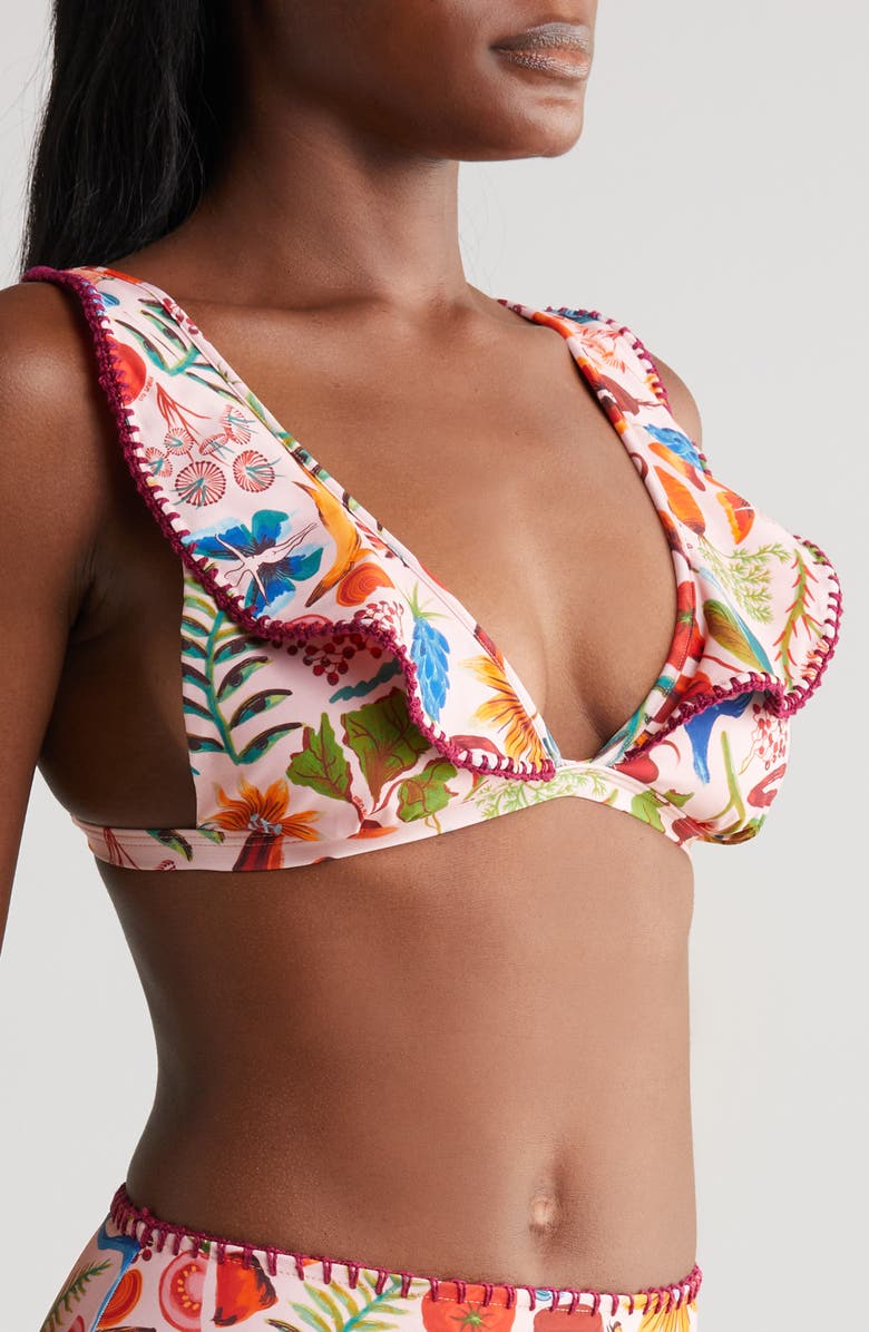 FARM Rio Bright Farm Linen Blend Bikini Top, Alternate, color,