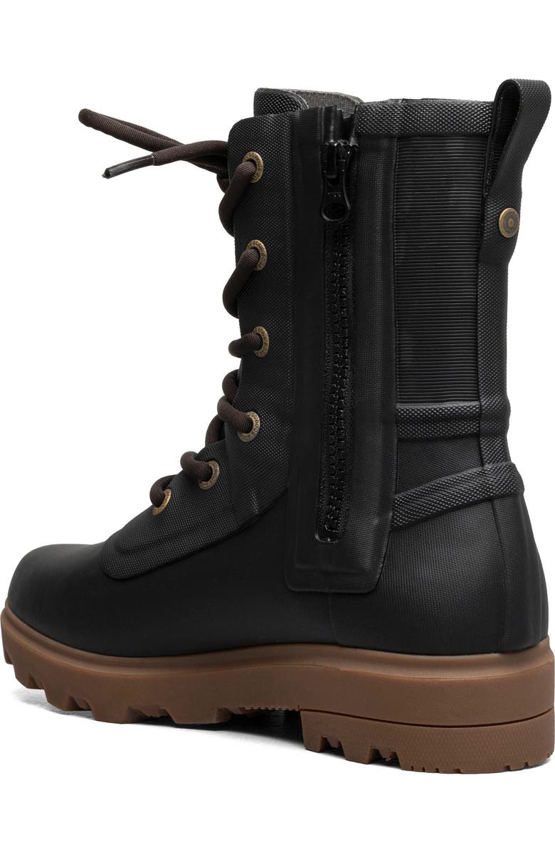 Bogs Holly Lace-Up Waterproof Rain Boot, Alternate, color, Black