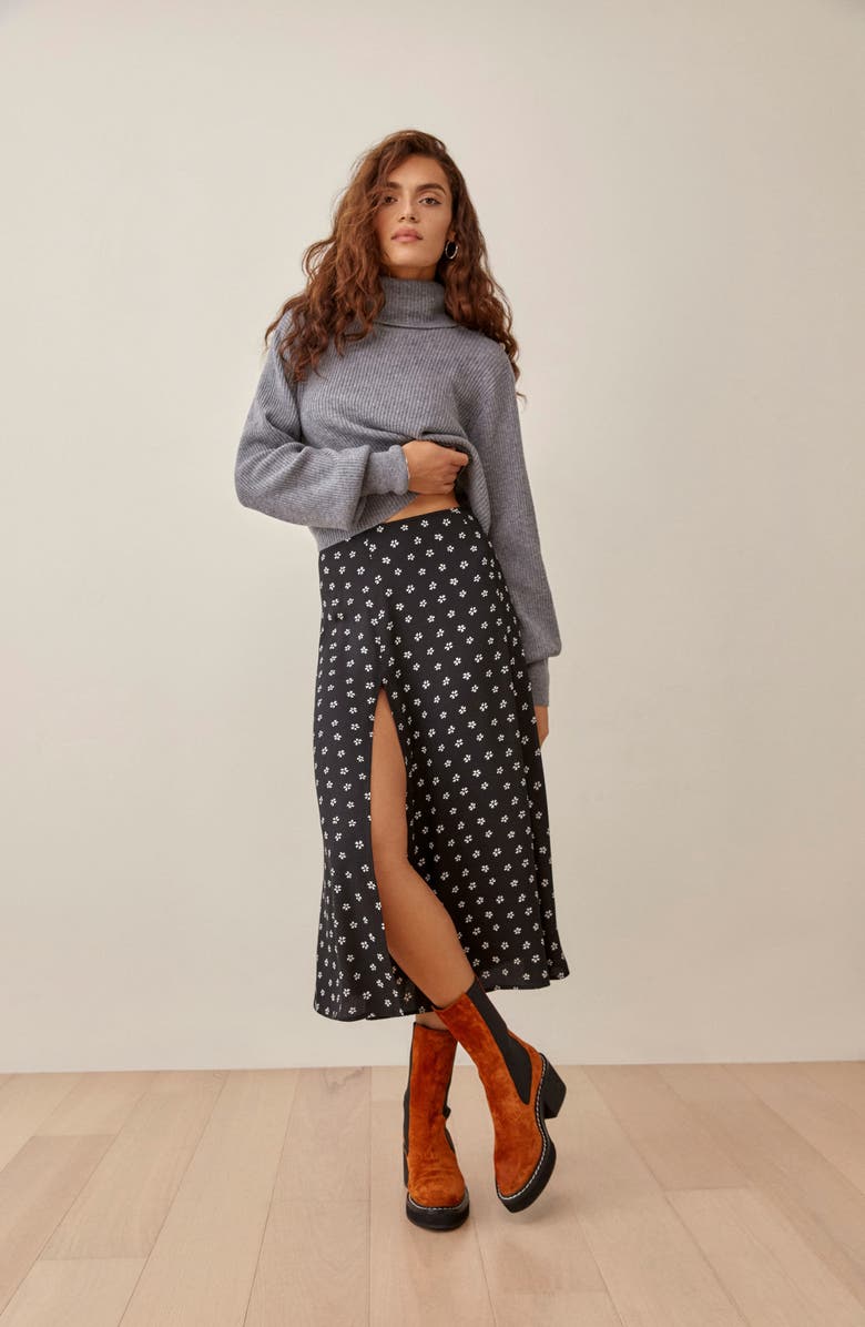 Reformation Zoe Side Slit Midi Skirt, Alternate, color, 