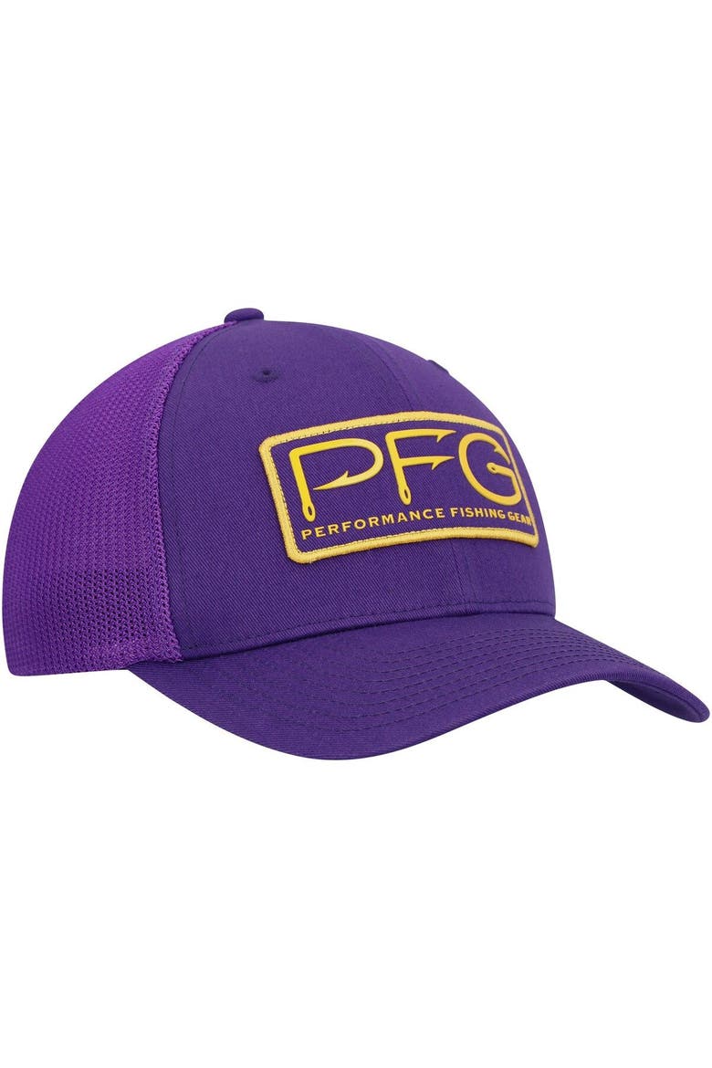 Men's Columbia Purple LSU Tigers PFG Hooks Flex Hat, Alternate, color, Purple