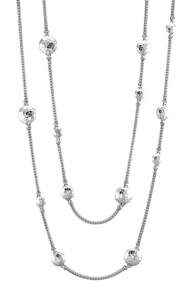 John Hardy Dot Hammered Station Necklace, Alternate, color, 