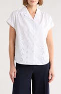 Brooks Brothers Paisley Eyelet Cotton Poplin Camp Shirt