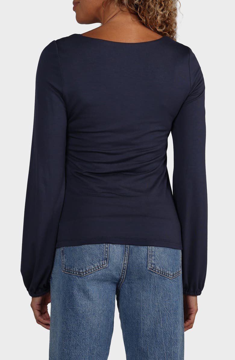 matty m. Ashley Square Neck Long Sleeve Top, Alternate, color, Slate