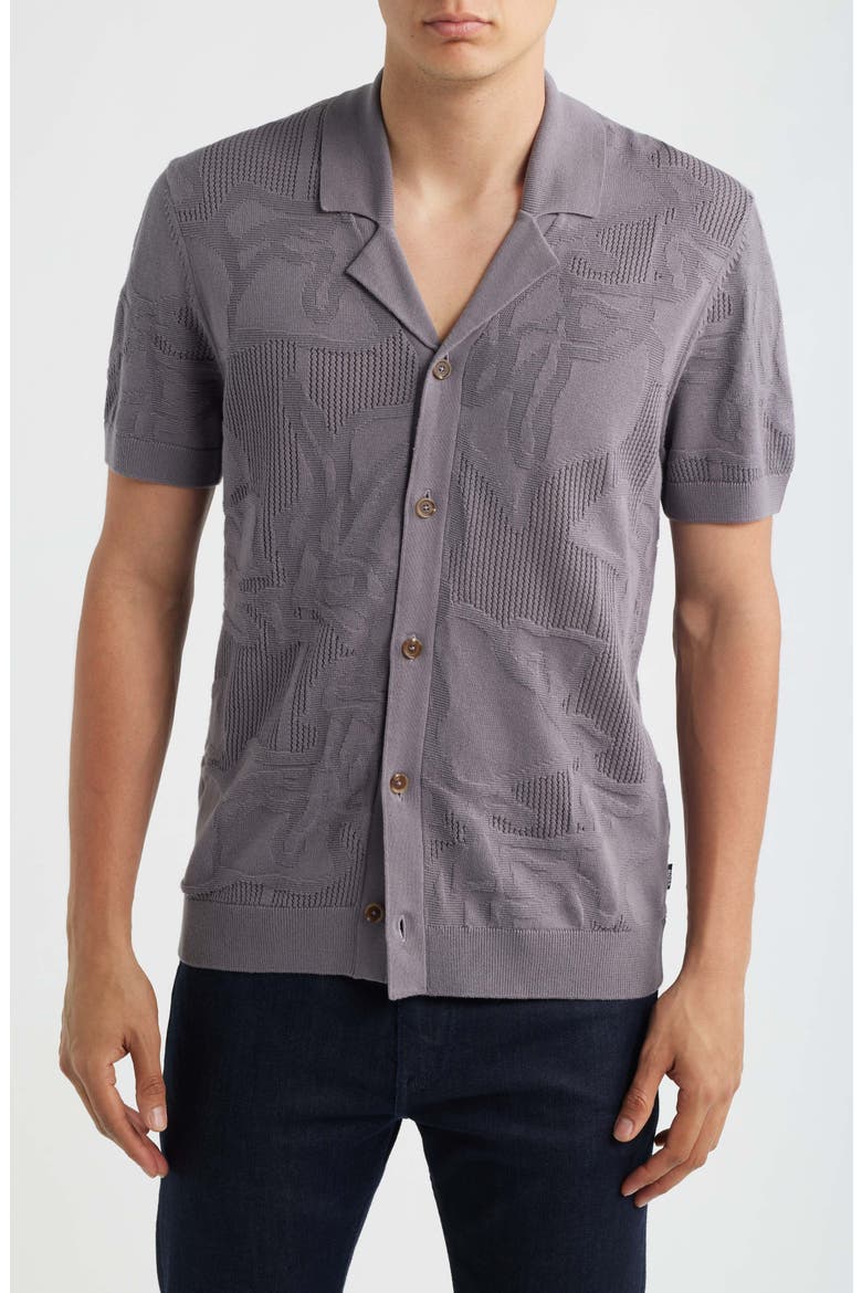 C-Noy Texture Camp Shirt, Main, color, MEDIUM PURPLE