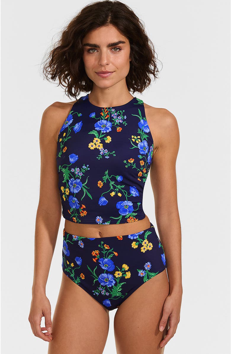 Lands' End Tugless Portrait Back Set, Main, color, Navy/Tossed Poppy Floral
