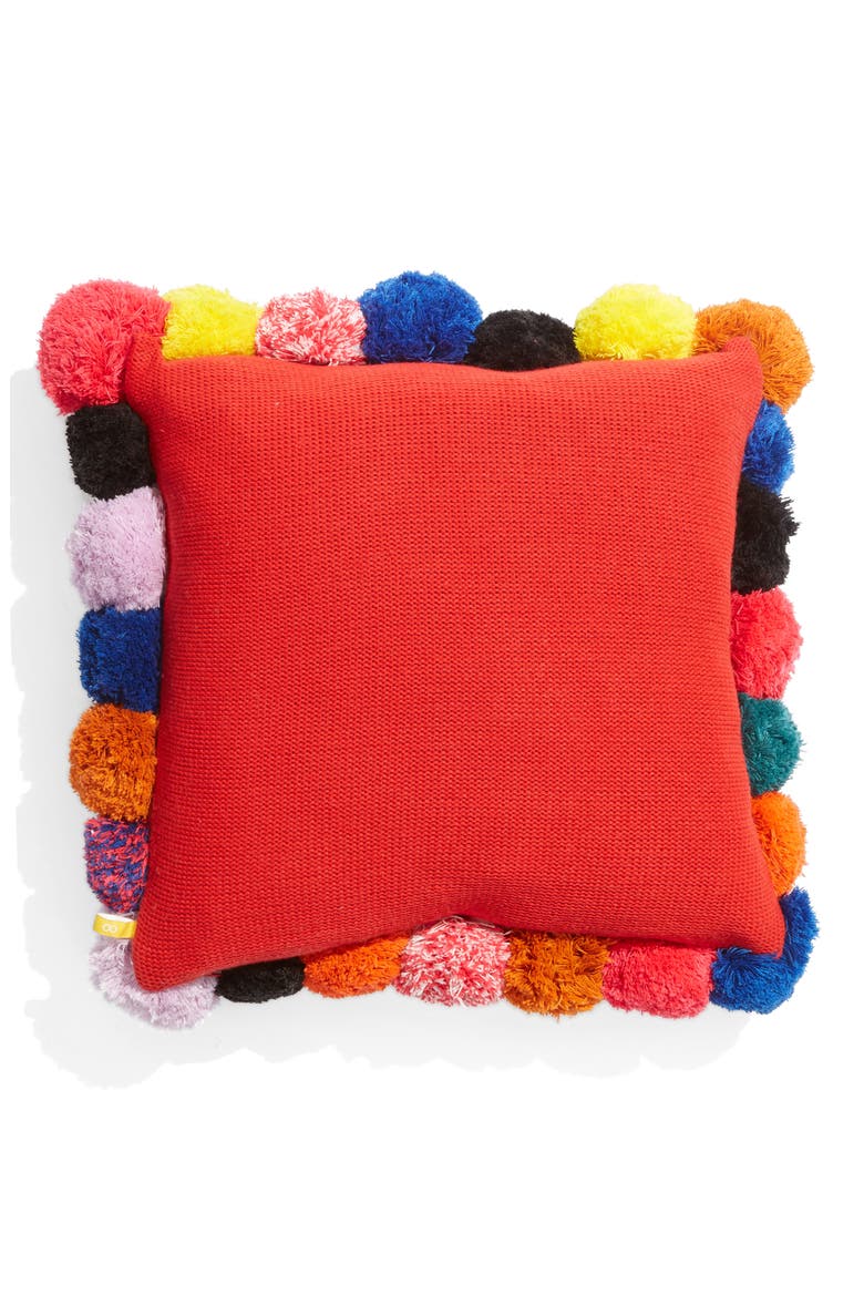 All Over Pom Accent Pillow, Alternate, color, BRIGHTS