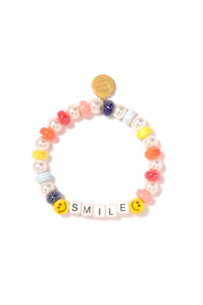 Happy Smile Pearl Bracelet, Main, color, White
