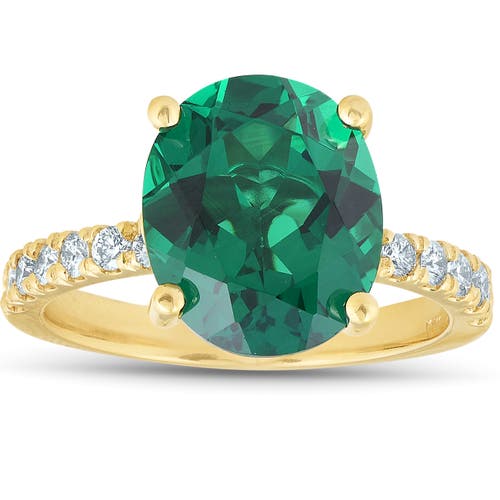 Bliss Diamond Emerald & Diamond 3/8 Ct Ring 14k Gold In 14k Yellow Gold
