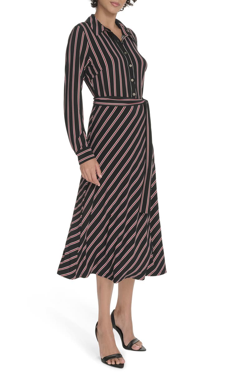 Tommy Hilfiger Long Sleeve Midi Dress, Alternate, color, Black.cabernet