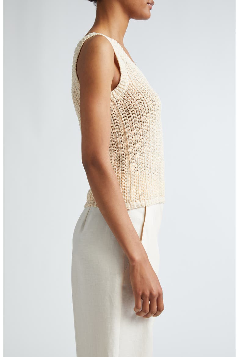 Arrigo Openwork V-Neck Sweater Tank, Alternate, color, IVORY