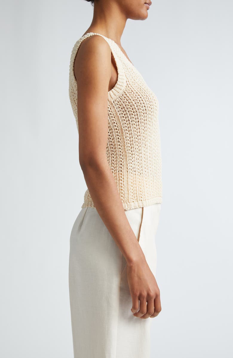Max Mara Arrigo Openwork V-Neck Sweater Tank, Alternate, color, 