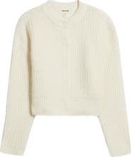 Open Edit Fuzzy Crewneck Cardigan