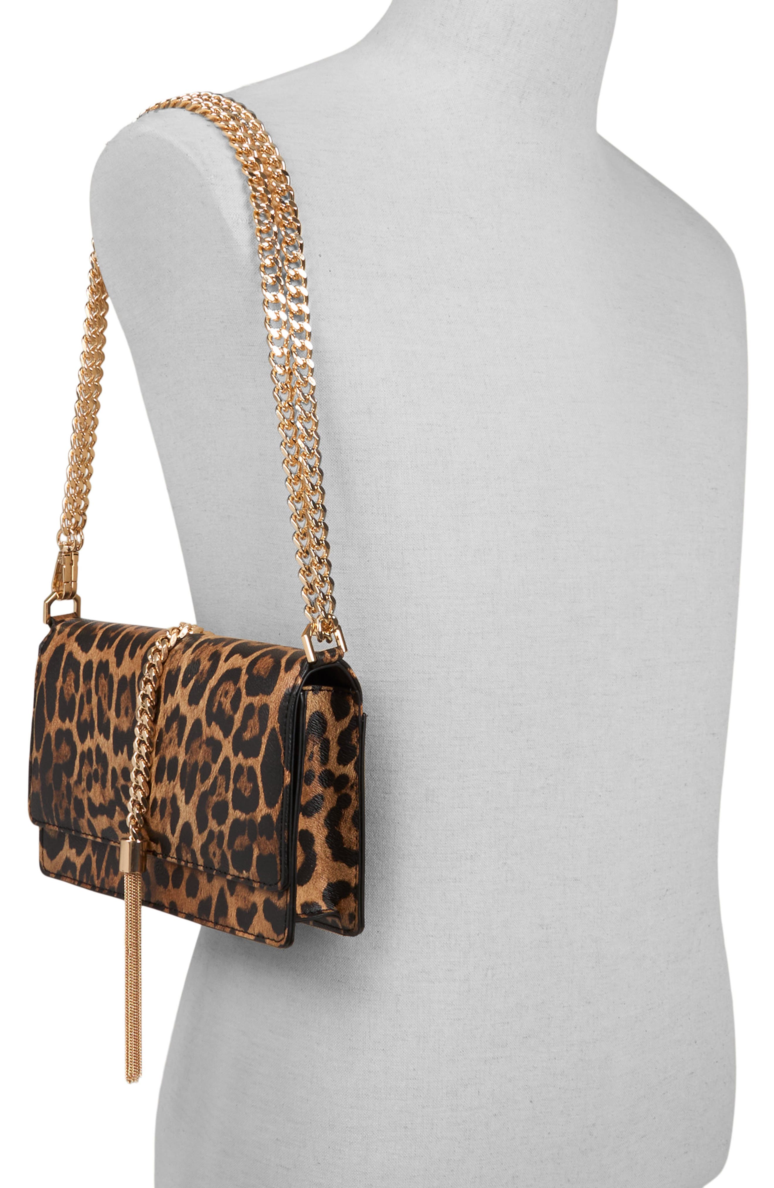 ALDO Lilithaa Faux Leather Crossbody Bag, Alternate, color, Leopard Print