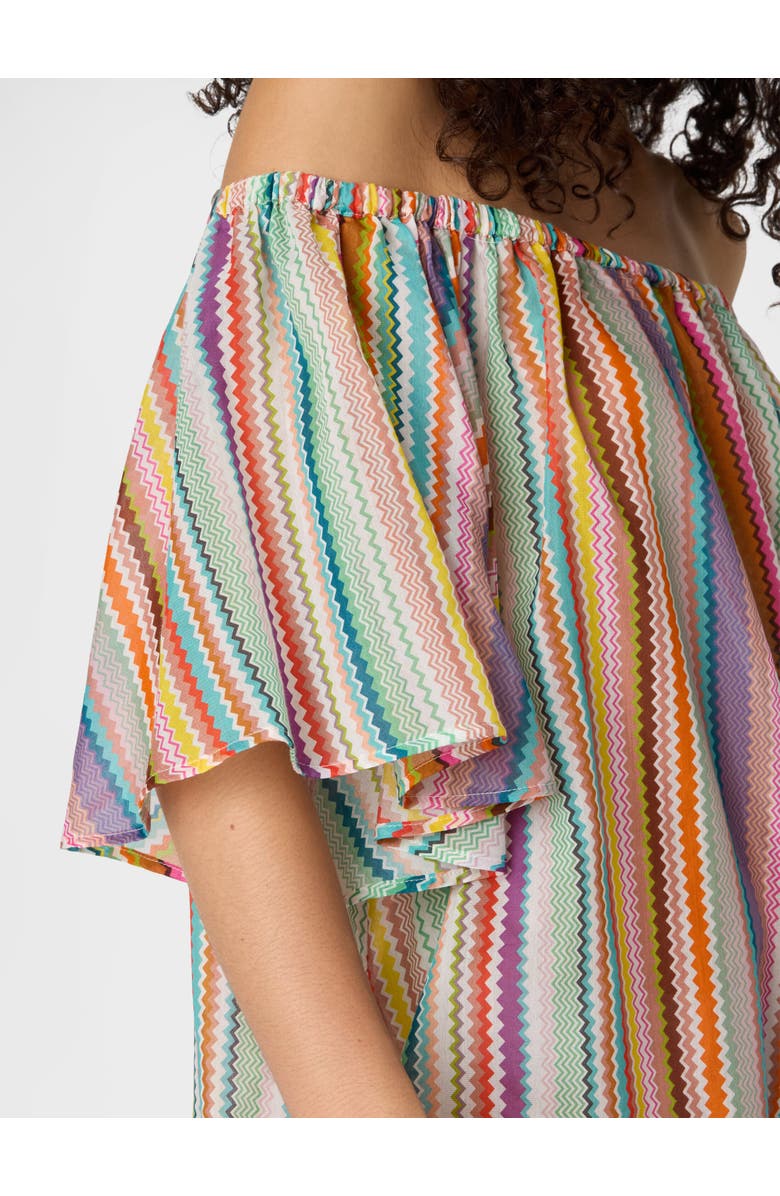 Missoni Short Cover-up In Cotton And Silk With Zigzag Pattern, Alternate, color, Multicoloured