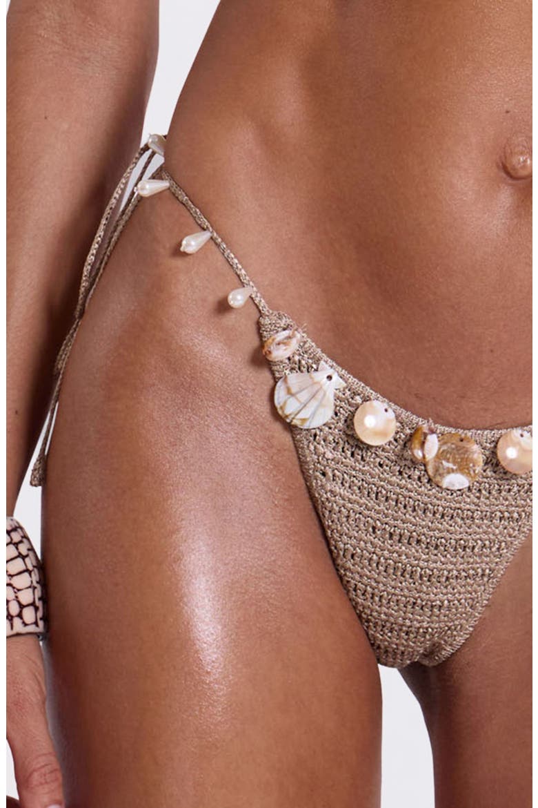 Anatase Crochet Bikini Bottoms, Alternate, color, BEIGE