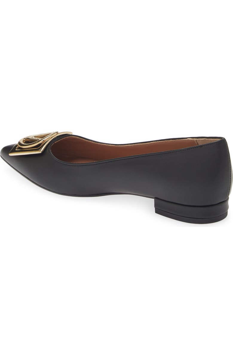 VALENTINO BY MARIO VALENTINO Flora Logo Buckle Pointed Toe Flat, Alternate, color,