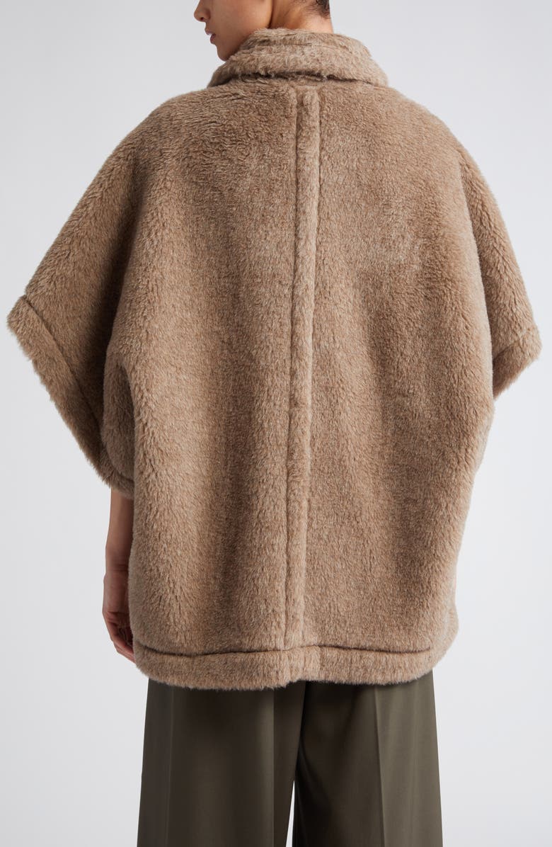 Max Mara Tebe Teddy Alpaca, Cashmere & Silk Cape, Alternate, color,