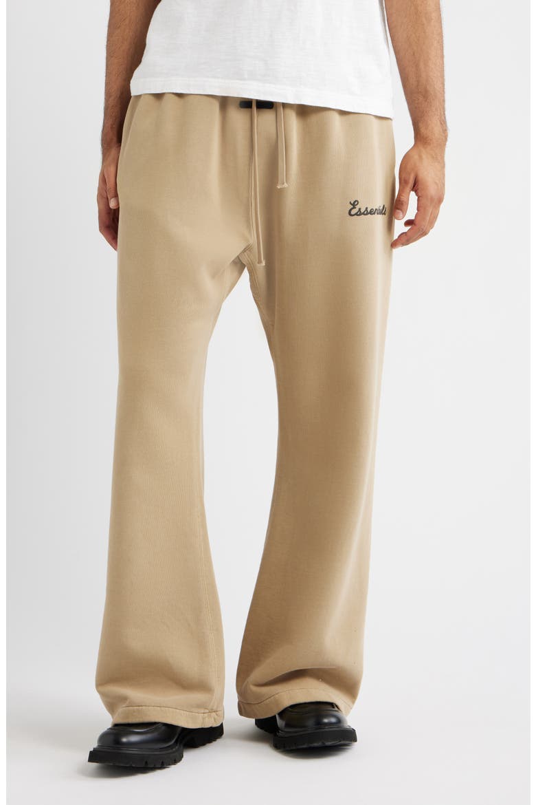 Classic Fit Training Logo Flare Leg Sweatpants, Main, color, FADED DUNE