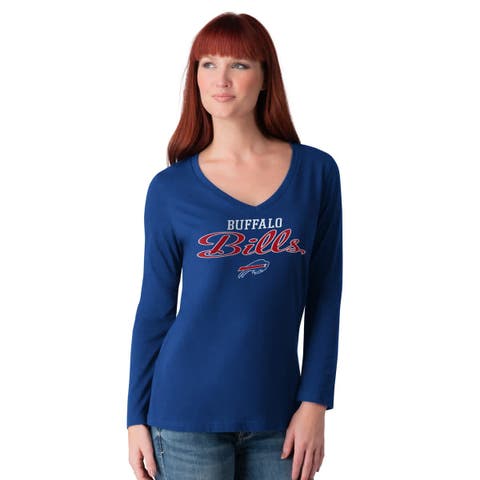 Women
s G-III 4Her by Carl Banks Royal Buffalo Bills Post Season Long Sleeve V-Neck T-Shirt