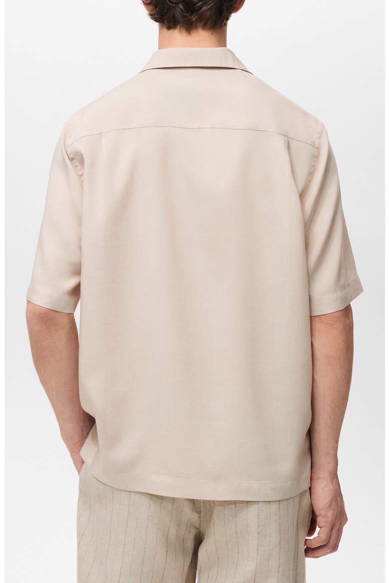 Regular Fit Lyocell Camp Shirt, Alternate, color, SAND