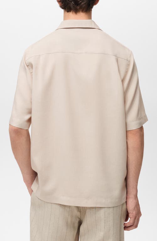 Mango Regular Fit Lyocell Camp Shirt In Neutral