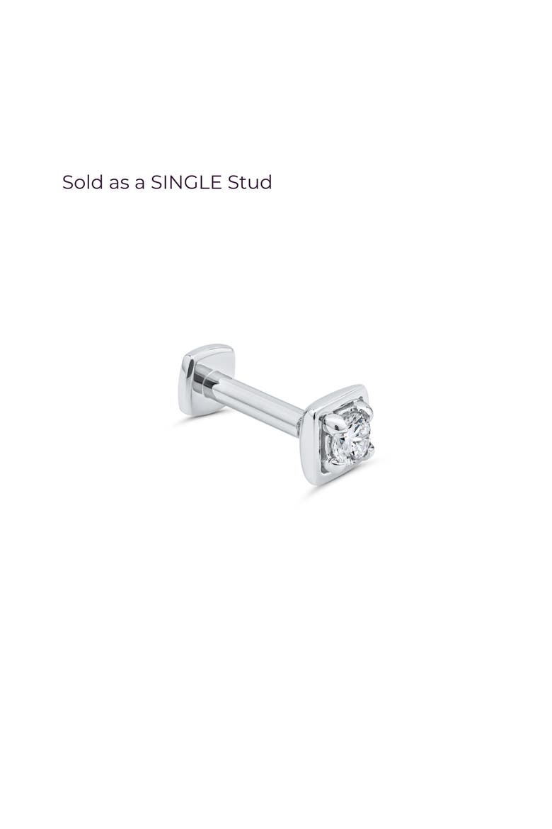 Edgy Flat Back Stud, Main, color, White Gold