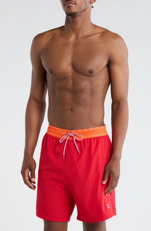 Webbed Elastic Swim Shorts