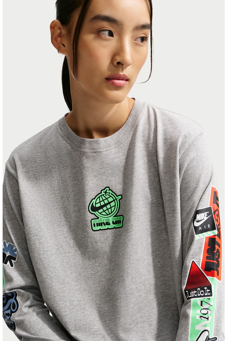 Sportswear Long Sleeve Graphic T-Shirt, Alternate, color, DARK GREY HEATHER