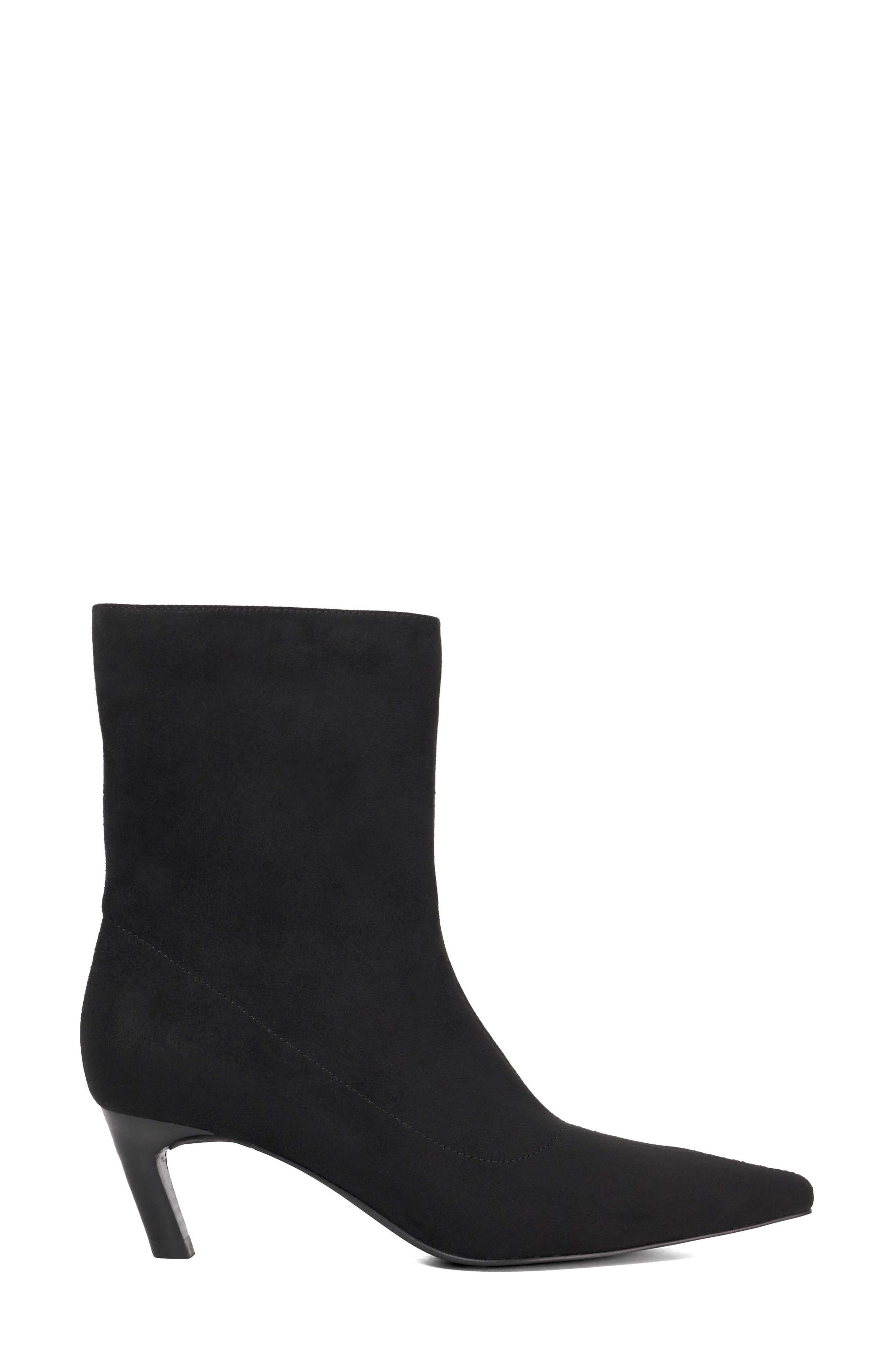 Dune London Oliya Pointed Toe Bootie, Alternate, color, Black